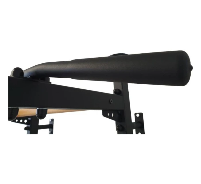 ROZKLÁDACÍ DŘEVĚNO-KOVOVÝ GYMNASTICKÝ ŽEBŘÍK S KOVOVOU HRAZDOU V DUBOVÉ LAVICI 511