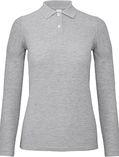 B&C ID.001 LSL /women Dámské piqué polo s dlouhým rukávem model 22421640 heather grey