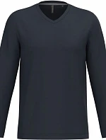 Kariban K 358 Pánské tričko do V s dl. rukávem 20.K358 navy