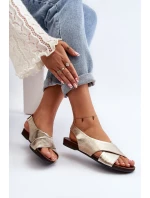 Zazoo 40407 Dámské kožené sandály Zlaté