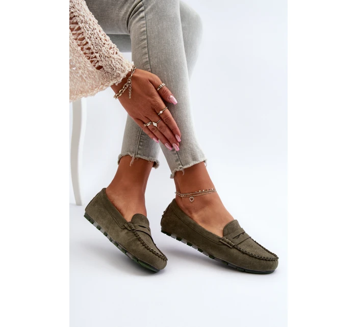 Dámské semišové mokasíny tmavě béžové Ranica