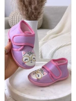 Dětské pantofle na suchý zip fialové Katline Dětské pantofle na suchý zip fialové Katline