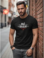 Tshirt męski z nadrukiem czarny model 22136443 - FashionStreet