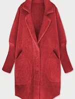 Vlněný přehoz z alpaky červený (7108)