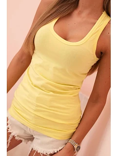 Dámská tílko z bavlny s kulatým výstřihem žlutá