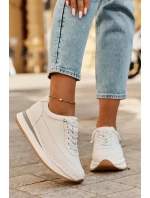 Kožené Dámské Tenisky Na Platformě Big Star model 21692994 Bílé - Big Star Shoes Kožené Dámské Tenisky Na Platformě Big Star model 21692994 Bílé - Big Star Shoes