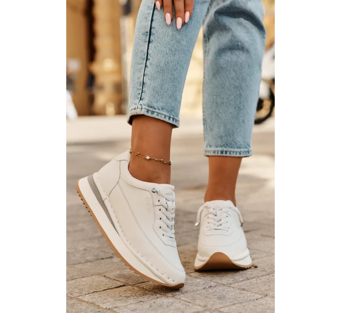 Kožené Dámské Tenisky Na Platformě Big Star model 21692994 Bílé - Big Star Shoes Kožené Dámské Tenisky Na Platformě Big Star model 21692994 Bílé - Big Star Shoes