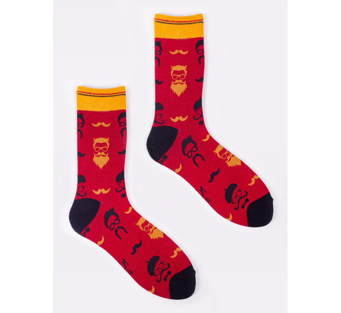 Yoclub Bavlněné ponožky Vzory Barvy SKA-0054F-H400 Maroon