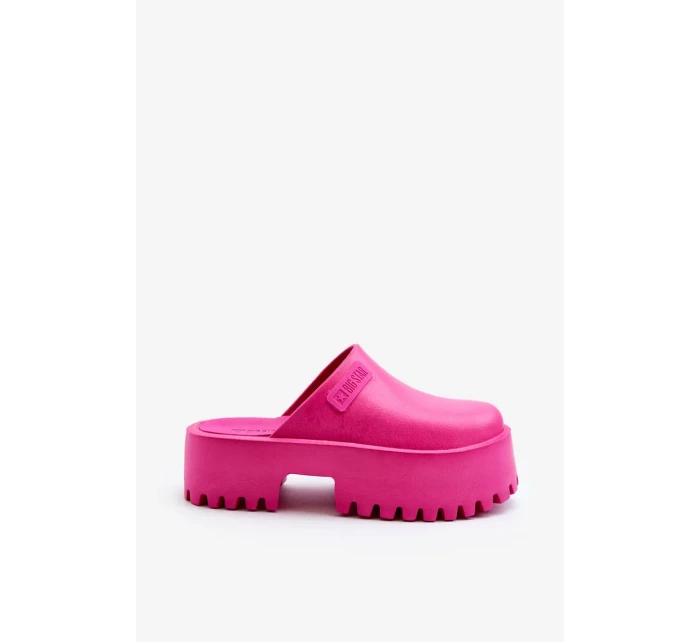 Dámské pantofle na platformě Big Star - fuchsia