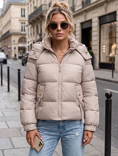Kurtka damska zimowa pikowana z kapturem  model 22361779 - FashionStreet