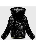 Krátká černá dámská bunda s kapucí model 17041761 - S'WEST