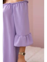 Španělská halenka s volánky na rukávu světle fialová Španělská halenka s volánky na rukávu světle fialová