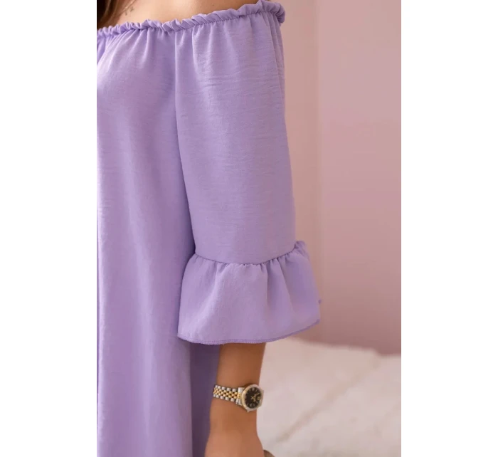 Španělská halenka s volánky na rukávu světle fialová Španělská halenka s volánky na rukávu světle fialová
