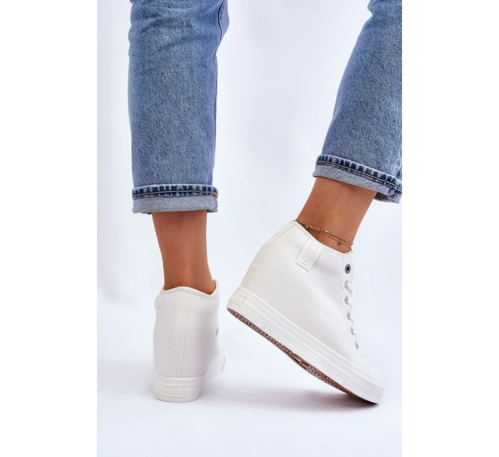 Vysoké tenisky na klínu Big Star Bílé model 21608832 - Big Star Shoes Vysoké tenisky na klínu Big Star Bílé model 21608832 - Big Star Shoes