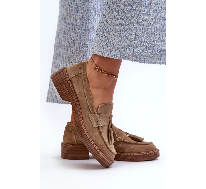 Dámské Semišové Mokasíny S D&A Hnědé model 21660223 - S.Barski Dámské Semišové Mokasíny S D&A Hnědé model 21660223 - S.Barski