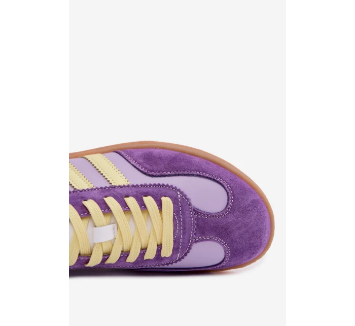 Kožené Dámské Tenisky LR61-7059 Fialové Kožené Dámské Tenisky LR61-7059 Fialové