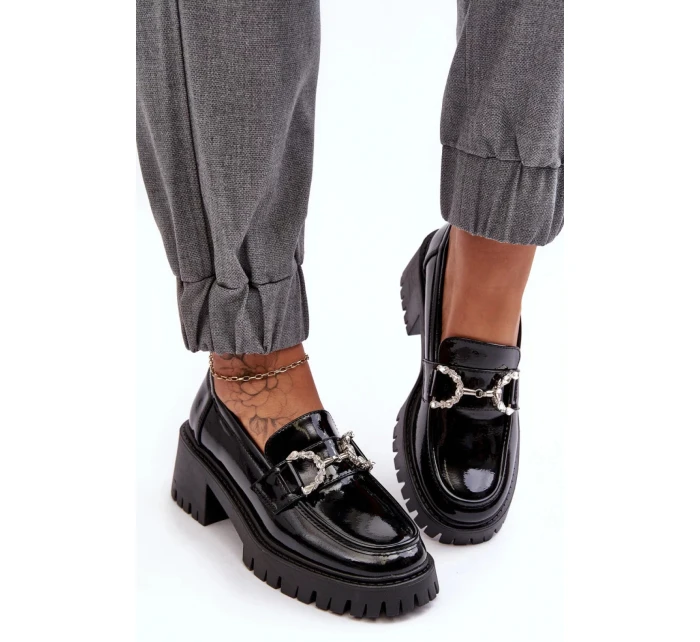 Mokasíny na podpatku model 20646525 černé Step in style - Inello