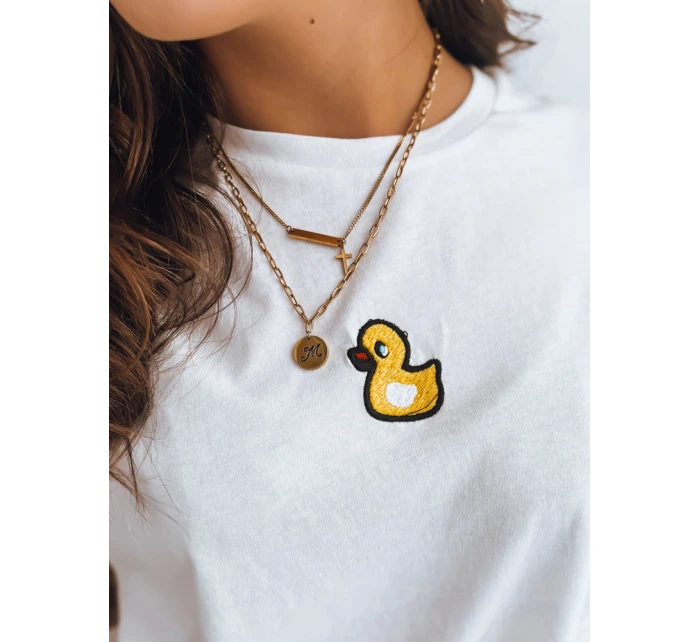 Dámské tričko s nášivkou MIA ROSE ecru FashionStreet RY2254