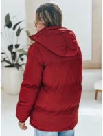 MISSFROST dámská prošívaná bunda s kapucí bordó FashionStreet TY4960