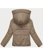 Oboustranná krátká bunda s kapucí béžovo-khaki (B8181-101011) Oboustranná krátká bunda s kapucí béžovo-khaki (B8181-101011)