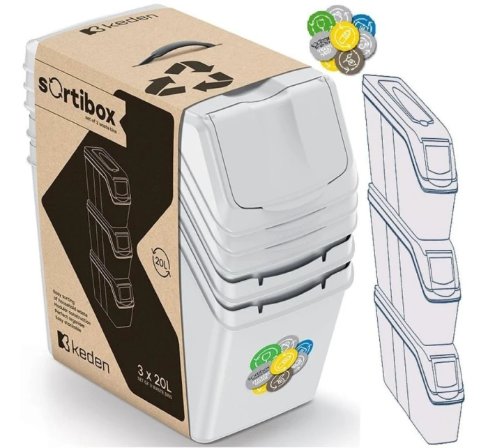 Odpadkové koše 20 l SORTIBOX SET3 SEPARATE Dětské