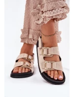 Dámské sandály s přezkami světle béžové Seladith