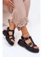 Dámské Sandály Eko Kůže S Přezkami Černé model 21699627 - Boto Dámské Sandály Eko Kůže S Přezkami Černé model 21699627 - Boto
