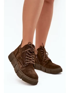 Semišové Nízké Dámské Na Platformě Big Star Hnědé model 21708662 - Big Star Shoes