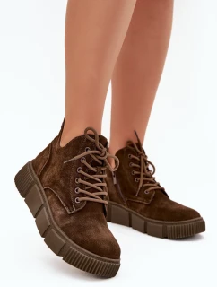 Semišové Nízké Dámské Na Platformě Big Star Hnědé model 21708662 - Big Star Shoes