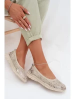 Kožené krajkové baleríny model 22027787 béžové - S.Barski Kožené krajkové baleríny model 22027787 béžové - S.Barski