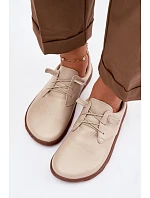 Kožené dámské polobotky Barefoot Zazoo 10189 Béžové Kožené dámské polobotky Barefoot Zazoo 10189 Béžové