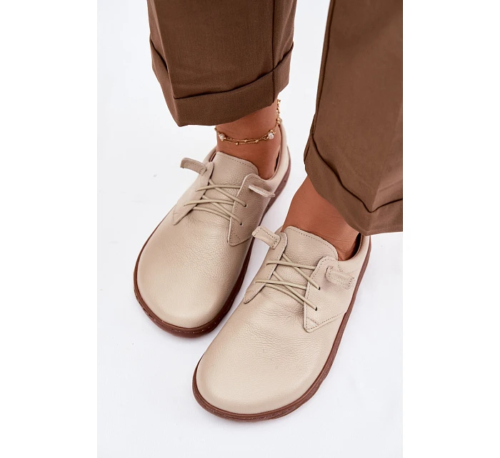 Kožené dámské polobotky Barefoot Zazoo 10189 Béžové Kožené dámské polobotky Barefoot Zazoo 10189 Béžové