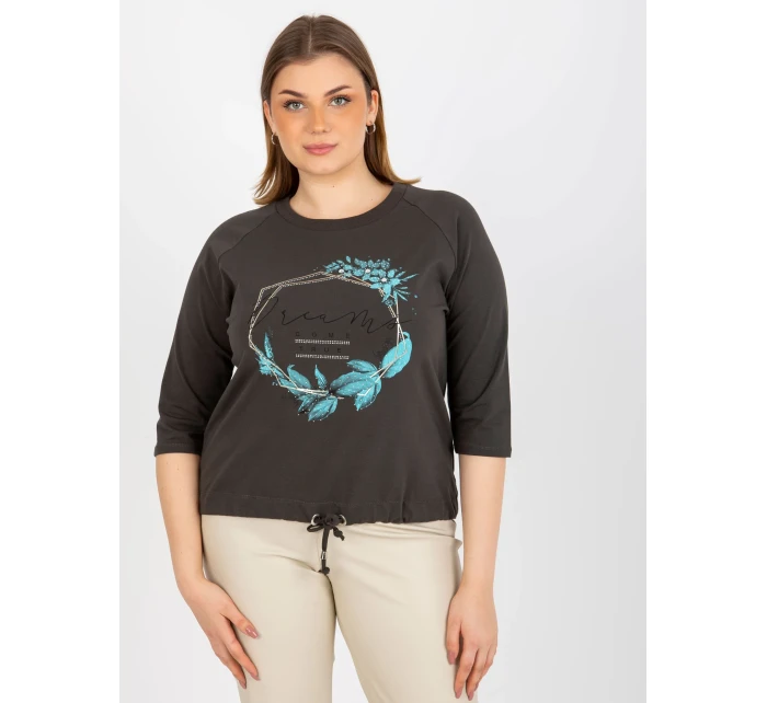 Dámská halenka RV BZ 8458.01P tmavá khaki - FPrice Dámská halenka RV BZ 8458.01P tmavá khaki - FPrice