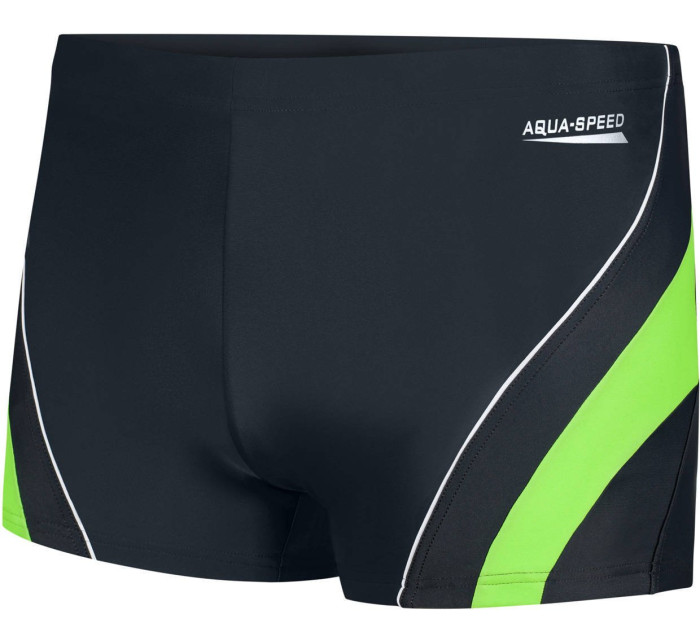 AQUA SPEED Plavecké šortky Dennis Grey/Green Pattern 38