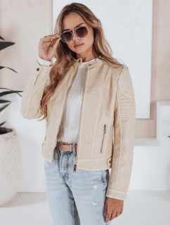 Dámská kožená bunda ROCKMISS beige FashionStreet TY5226