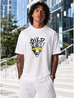 Tshirt męski z nadrukiem oversize biały model 22208741 - FashionStreet Tshirt męski z nadrukiem oversize biały model 22208741 - FashionStreet