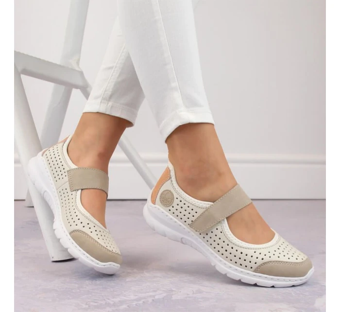 Pohodlná polobotka W béžová model 22033608 - Rieker