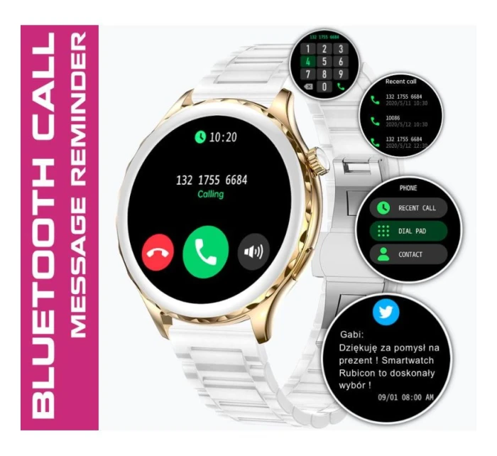 Dámské chytré hodinky Silver + Black Strap model 21804965 - RUBICON Dámské chytré hodinky Silver + Black Strap model 21804965 - RUBICON