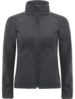 B&C Hooded Softshell /women Dámská 3-vrstvá softshellová bunda s kapucí 01.0937 dark grey