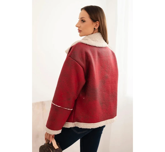 Dámská bunda Plus Size s kapucí a kapsami zateplená model 21441612 camelová - K-Fashion