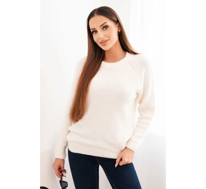 Dámský svetr z baby alpaky s dlouhým rukávem ecru Dámský svetr z baby alpaky s dlouhým rukávem ecru
