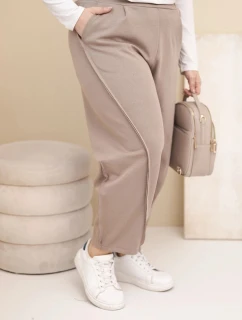 Dámské bavlněné kalhoty Plus Size volného střihu s vysokým pasem fango