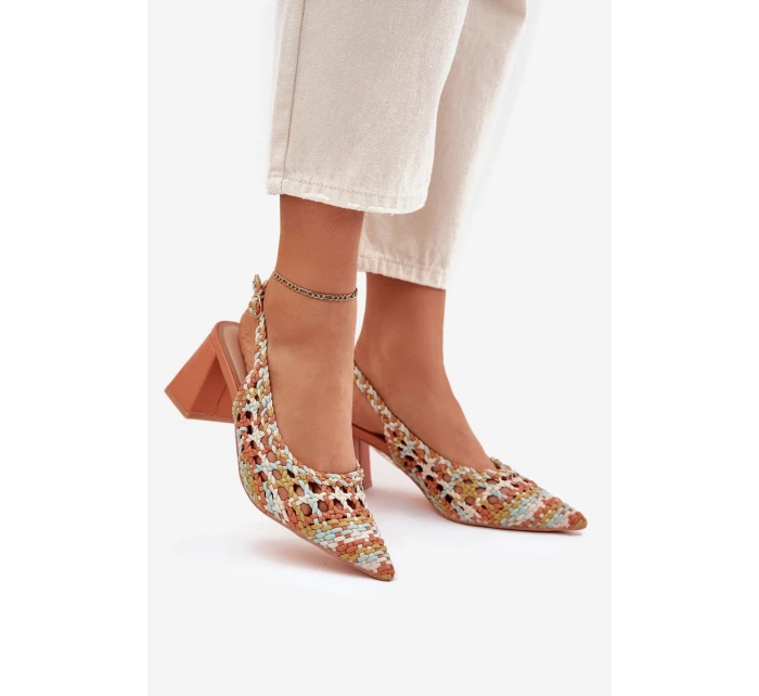 Sandály S Pletením Na Podpatku Mmultikolor Ebina Sandály S Pletením Na Podpatku Mmultikolor Ebina