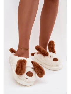 Kožešinové dámské pantofle pejskové hnědé Faylen