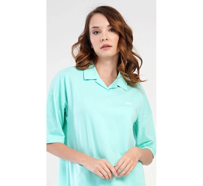 Dámská noční košile s krátkým rukávem Martina model 17519771 - Vienetta Dámská noční košile s krátkým rukávem Martina model 17519771 - Vienetta