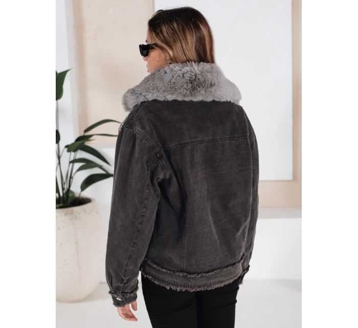 Dámská džínová bunda s kožešinou tmavě šedá Dstreet model 21991812 - FashionStreet Dámská džínová bunda s kožešinou tmavě šedá Dstreet model 21991812 - FashionStreet