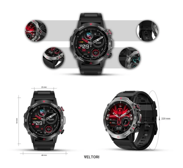 Černý silikonový řemínek model 21805549 - VELTORI