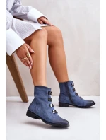 Zateplené dámské boty na zip modré model 21672411 - Boto Zateplené dámské boty na zip modré model 21672411 - Boto