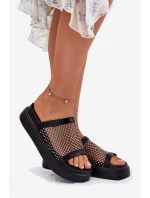 Ozdobené Dámské Pantofle Na Platformě S Černé model 21698367 - S.Barski