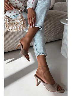 Dámské pantofle na podpatku Béžové model 22092036 - Boto